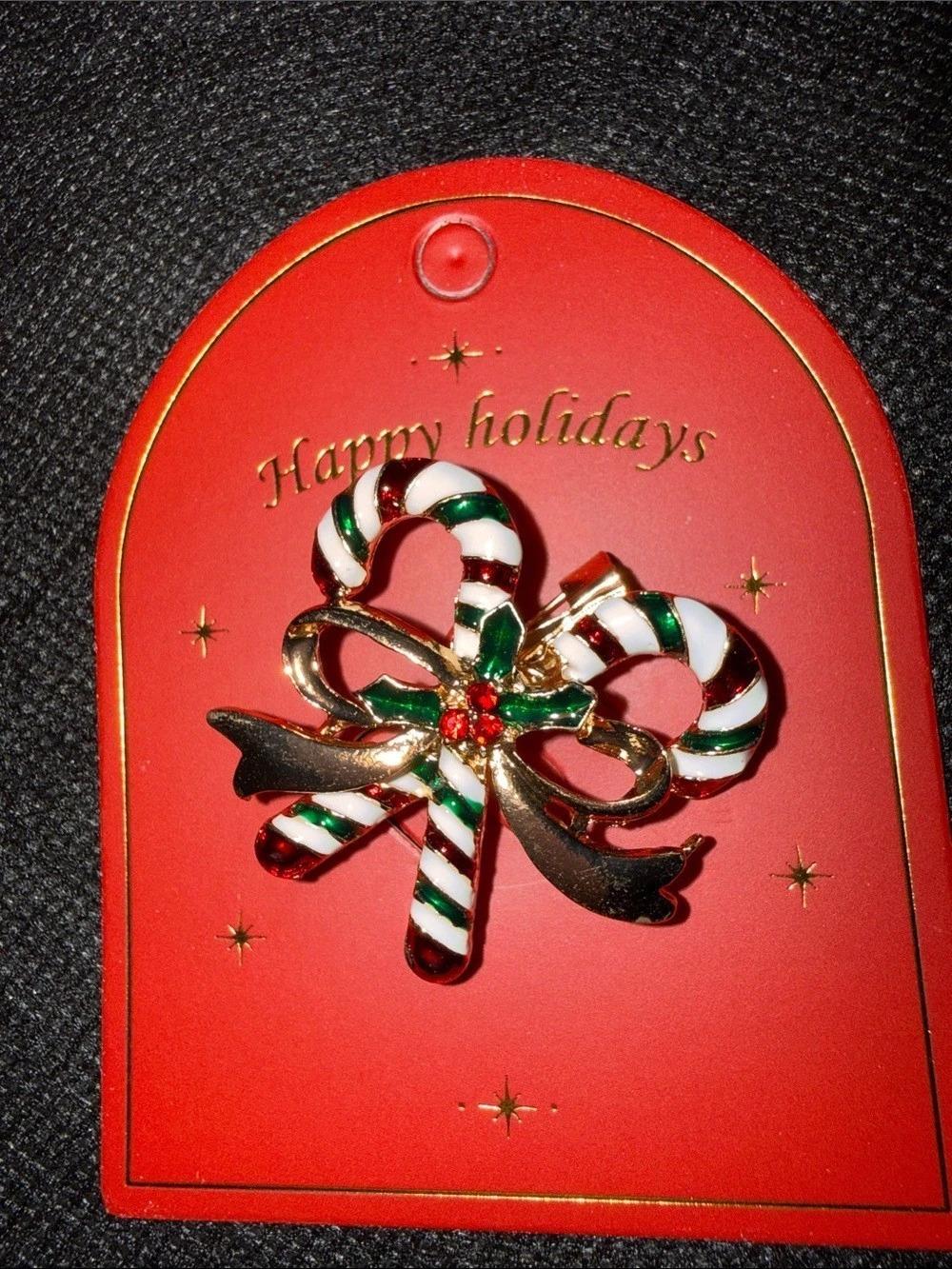 Candy Cane Christmas brooch NWT